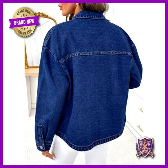 Oversized Denim Jacket Classic Boyfriend Fit Casual Chic Trendy Minimalist